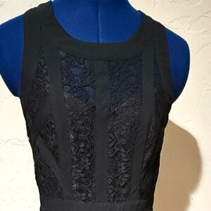 Betsy & Adam Black Strapless Lace Dress